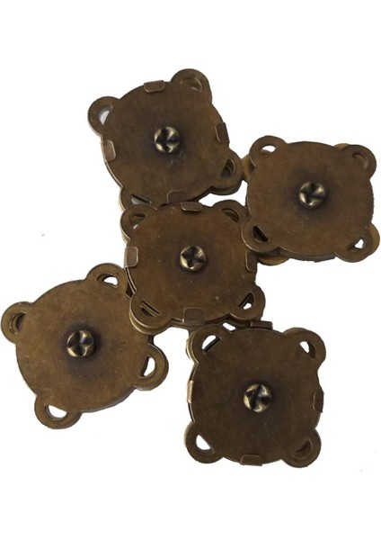 Çanta Aksesuar Örgü Çantaya Dikmeli Mıknatıs Antik Renk 5li Paket