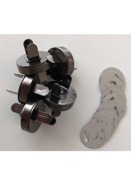 Çanta Aksesuar Örgü Çantaya Mıknatıslı Çıtçıt Füme Renk 5li Paket