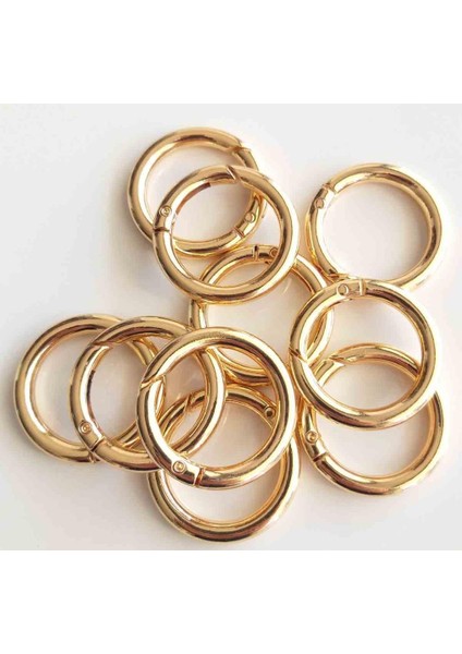 Çanta Aksesuar 10LU 2.5 cm Light Gold Renk Yaylı Halka Örgü Çanta Için