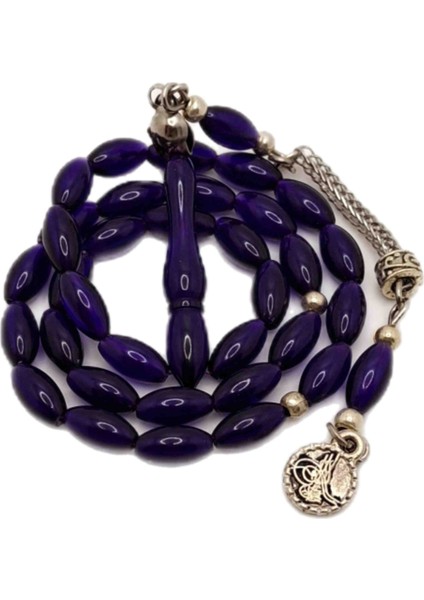 Mor Renk Minik Arpa Kesim Toz Kehribar Tesbih fiyatları