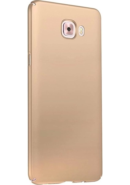 Galaxy C5 / C5 Pro Uyumlu Sert Rubber Silikon Kılıf (Altın Rengi)