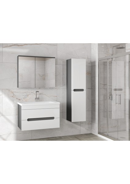 Alpi (80+35) 115 cm Mdf Boy Dolaplı Lavabolu Banyo Dolabı Seti--Hazır Kurulu-- modelleri
