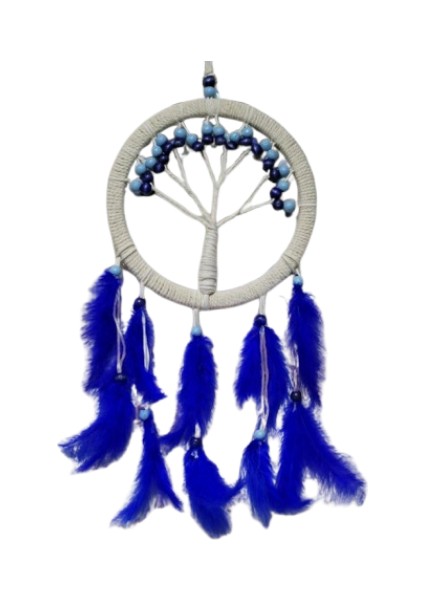 Mavi Boncuklu Hayat Ağacı Düş Kapanı Rüya Kapanı Dream Catcher
