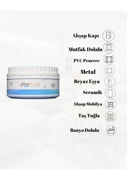 Aura 250 ml Akrilik Su Bazlı Dönüşüm Boyası ( TEZGAH-FAYANS-DOLAP-CAM-PLASTİK-AHŞAP-KAPI )