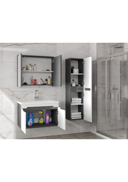 Ardi (80+35) 115 cm Mdf Boy Dolaplı Lavabolu Banyo Dolabı Seti--Hazır Kurulu-- fiyatları