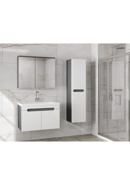 Ardi (80+35) 115 cm Mdf Boy Dolaplı Lavabolu Banyo Dolabı Seti--Hazır Kurulu-- fırsatları
