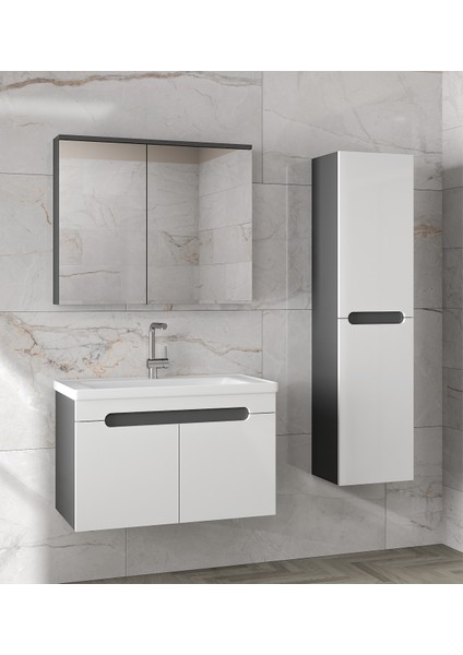 Ardi (80+35) 115 cm Mdf Boy Dolaplı Lavabolu Banyo Dolabı Seti--Hazır Kurulu-- indirimleri