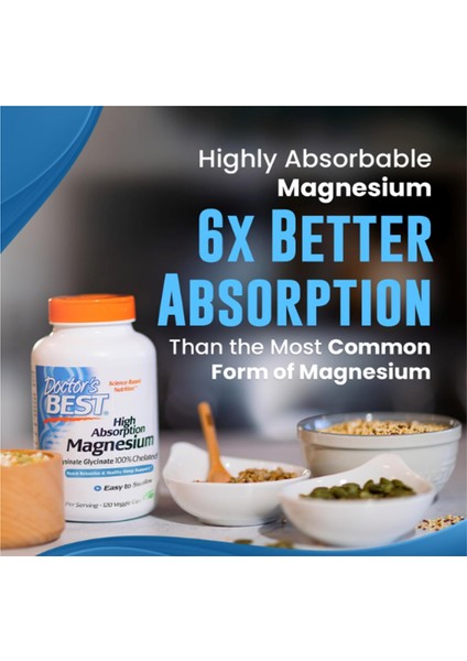 Doctor's Best High Absorption Magnesium 105 mg 120 Veggie CAPSUL.OZELSPORCUGIDALARIN'DAN.3834 fırsatları