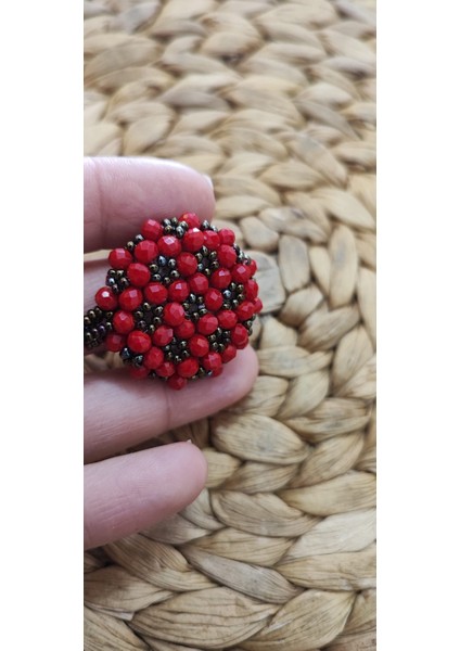 Yuvarlak Formda Kristal Boncuk Işlemesi Cevşen / Kolye / Nazarlık - Gelin Aksesuarı -Dualı