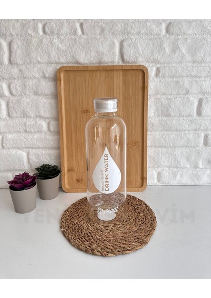 Yeninesilevim 1 Adet 1000 ml (1 Litre) Hacimli Cam Su Şişesi Matarası