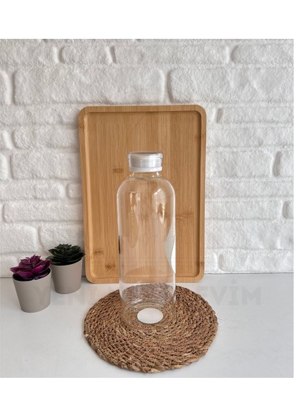 Yeninesilevim 1 Adet 1000 ml (1 Litre) Hacimli Cam Su Şişesi Matarası