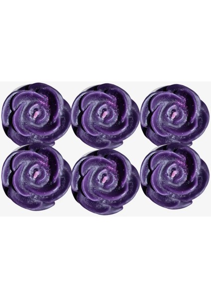 Gül Şeklinde 6'lı Mum Set