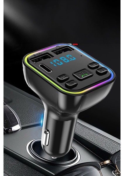 Fm Handsfree Bluetooth Modülatör Mp3 Player Type-C Çıkışlı Araç Şarj Aleti