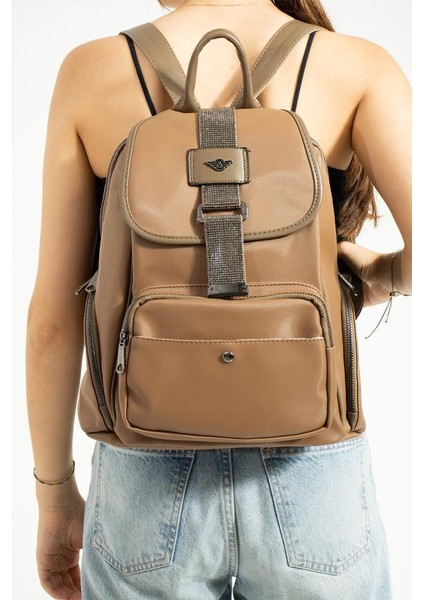 Saten Kumaş Kadın Sırt Çantası 33*23 cm Yağmur Itici Kumaş Mega Bag Kapaklı Taşlı Model fiyatları