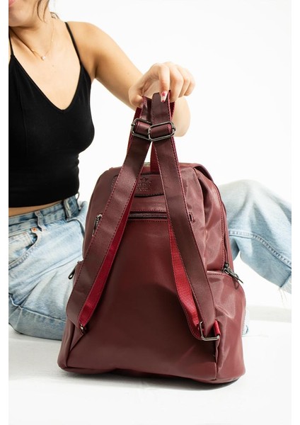 Saten Kumaş Kadın Sırt Çantası 33*23 cm Yağmur Itici Kumaş Mega Bag Kapaklı Taşlı Model modelleri