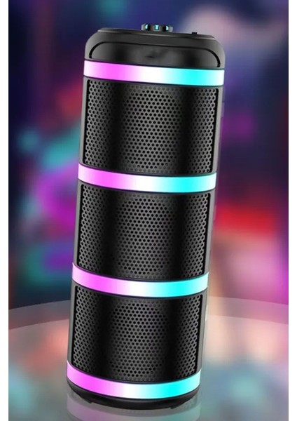 Mikrofonlu Karaoke Seti Yüksek Ses Kalitesi Speaker Dekor Parti Kına Doğum Günü Speaker Bt 5.0 Aux