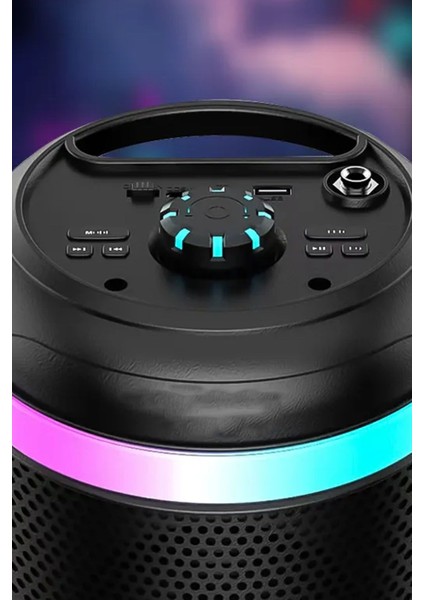 Mikrofonlu Karaoke Seti Yüksek Ses Kalitesi Speaker Dekor Parti Kına Doğum Günü Speaker Bt 5.0 Aux