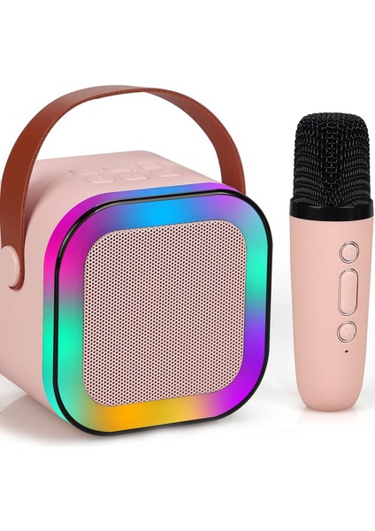 Rgb Ledli Karaoke Mikrofonlu Bluetooth Hoparlör Şirin Hoparlör Karaoke Set