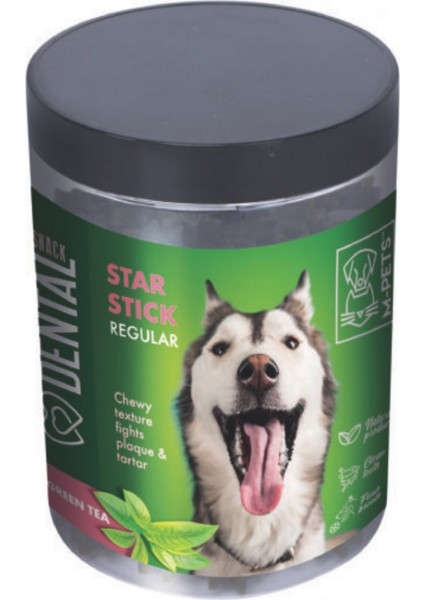 Dental Snack Green Tea Star Stick Medium Köpek Ödülü 340 gr