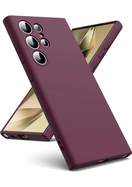 Samsung Galaxy S24 Ultra Uyumlu Kılıf Içi Kadife 3D Kamera Korumalı Darbe Emici Elden Kaymaz Silikon Kapak