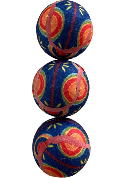 3lü Renkli Tenis Topu Desenli Antreman Topu