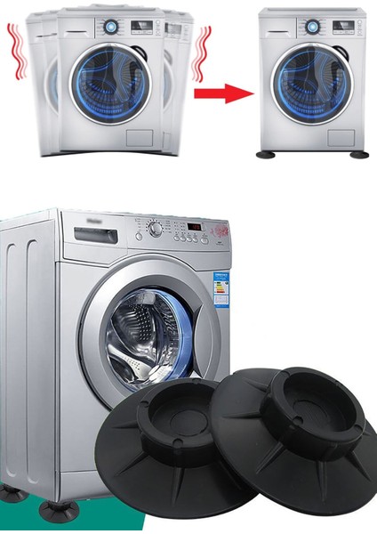 Çamaşır Makinası Titreşim ve Gürültü Önleyici Anti Titreşim Pedi 4'lü