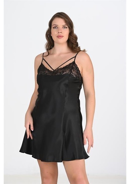 Aria's Closet Büyük Beden Siyah Gecelik 2103 fiyatları