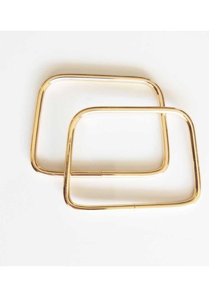 Çanta Aksesuar Light Gold Yeni Kare Metal Çanta Sapı 7X11 cm