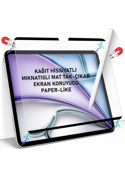 iPad 10.9 2022 10. Nesil Uyumlu Mıknatıslı Paper-Like Ekran Koruyucu Kağıt Hissiyatlı Tak- Çıkar Nano Ekran Koruyucu