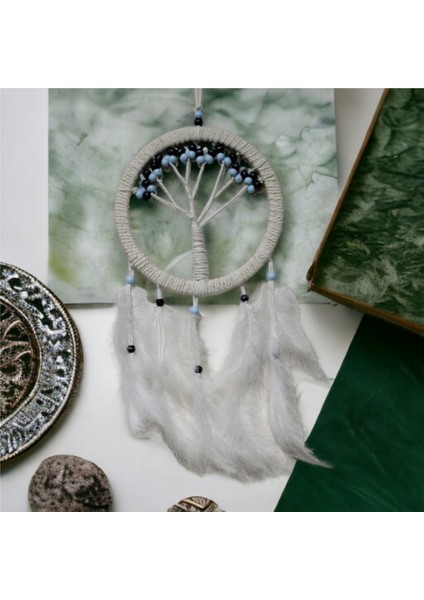 Beyaz Boncuklu Hayat Ağacı Düş Kapanı Rüya Kapanı Dream Catcher fiyatları