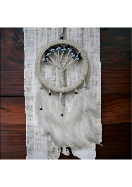 Beyaz Boncuklu Hayat Ağacı Düş Kapanı Rüya Kapanı Dream Catcher modelleri