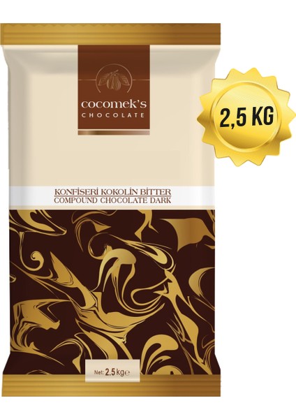 Cocomeks Bitter Konfiseri Çikolata Kokolin 2.5 KG