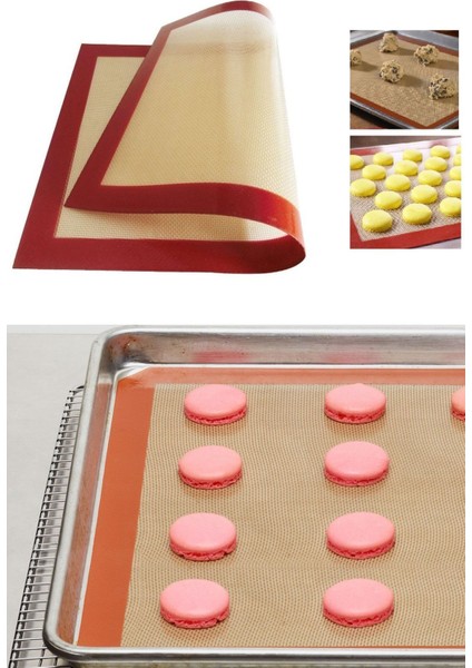 Yanmaz Yapışmaz Silikon Pişirme Matı: 40X30 cm Fırın Içi Yapışmaz Mat indirimleri