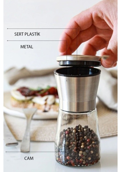 Çelik Kapaklı Cam Hazneli Tuz ve Karabiber Değirmeni | Baharat Öğütücü fiyatları