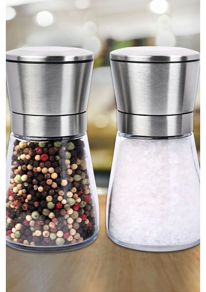 Çelik Kapaklı Cam Hazneli Tuz ve Karabiber Değirmeni | Baharat Öğütücü fırsatları