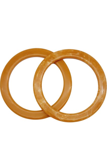 Çanta Aksesuar 15CM Yuvarlak Akrilik Hardal Sarı Mermer Desen Çanta Sapı