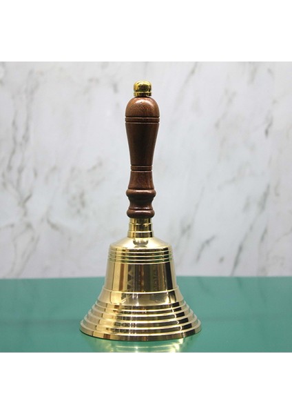 Ahşap Pirinç Başlı El Çanı 17*8 cm