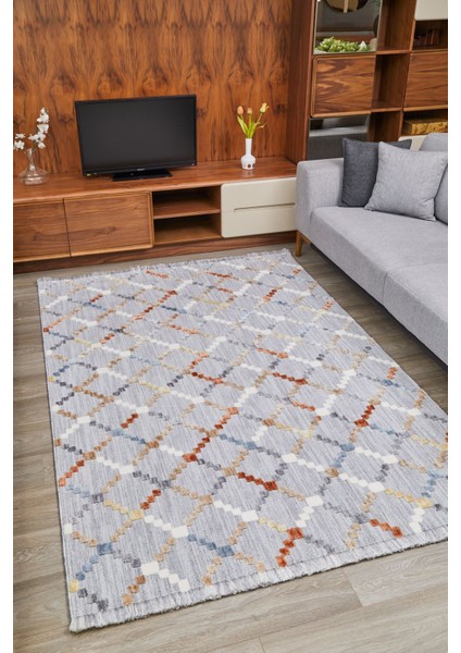 Broadway Iskandinav Salon Halısı Mutfak Halısı Yolluk Bukle Dokuma Halı Geometrik Multi Br-01
