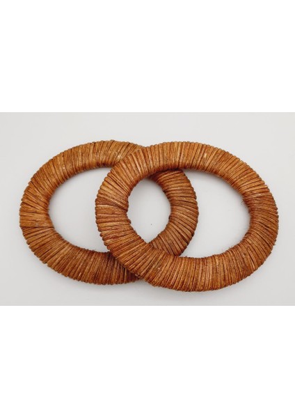 Çanta Aksesuar Oval Örgülü Koyu Ton Gerçek Bambu Çanta Sapı modelleri