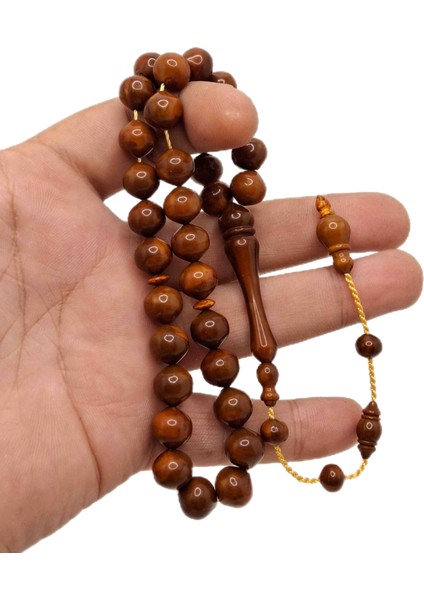 Açık Kahverengi Sığırcık Kesim Özel Lüks Model Toz Kehribar Tesbih