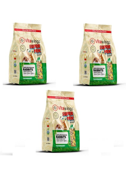 Süper Mix Menü Tavşan Yemi 800 gr 3 Adet