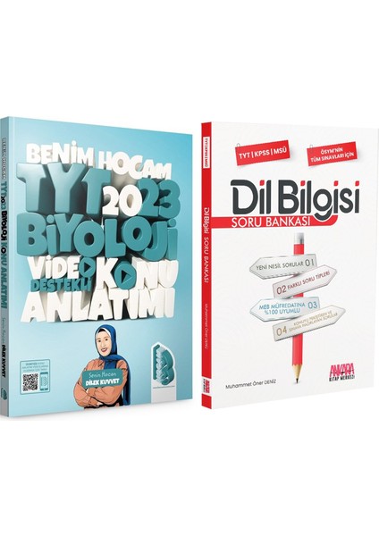 2023 TYT Biyoloji Konu Anlatımı ve AKM Kitap Dil Bilgisi Soru Bankası 2 Kitap