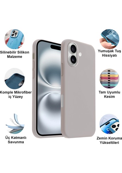 iPhone 16 Kılıf Lansman Premium Silinebilir Silikon