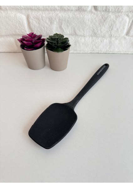 Yeninesilevim Siyah 3 Parça Silikon Spatula Kaşık Servis Seti