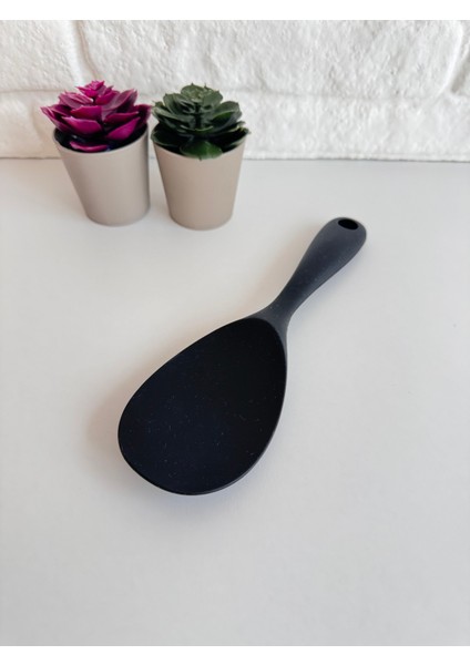 Yeninesilevim Siyah 3 Parça Silikon Spatula Kaşık Servis Seti