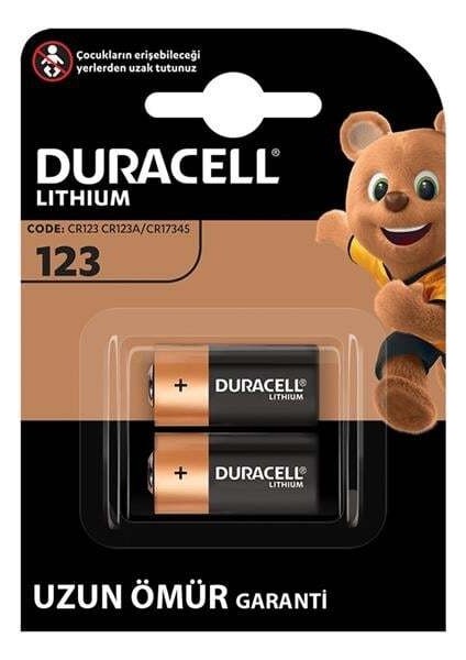 Duracell CR123 / CR123A / CR17345 3 Volt Şarjlı Lityum Pil (2li Paket)