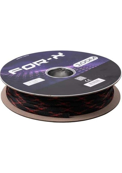 For-X X-110KS Kırmızı-Siyah 10MM 100 Metre Kablo Çorabı