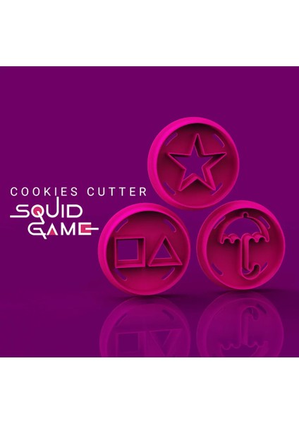 Squid Game Kurabiye ve Dangola Şeker Kalıbı 3 Parça