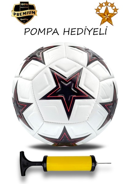 Futbol Topu Pompalı Dikişli Futbol Topu Sert Zemin Halı Saha Futbol Topu Pompa Hediyeli