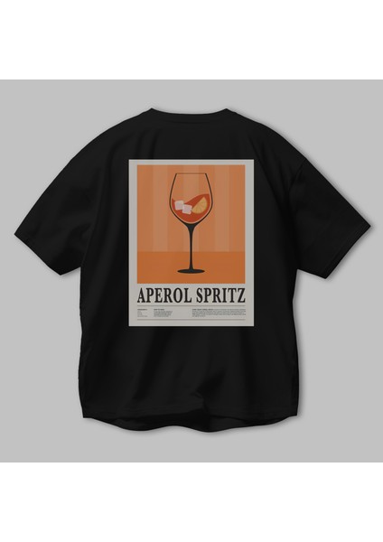 Aperol Spritz 8 Arka Baskılı Oversize T-Shirt Erkek Kadın Unisex %100 Pamuk Bisiklet Yaka Tişort modelleri